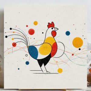 Abstract Rooster Wall Art, Canvas Or Poster, Modern Chicken Decor, Mid Century Modern Art, Kitchen Wall Decor, Farmhouse Decor, Rooster Art