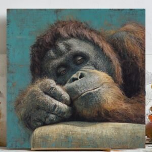 Orangutan Wall Art, Canvas or Poster, Animal Wall Hanging, Wildlife Wall Decor, Living Room Wall Art, Home Wall Decoration, Animal Decor