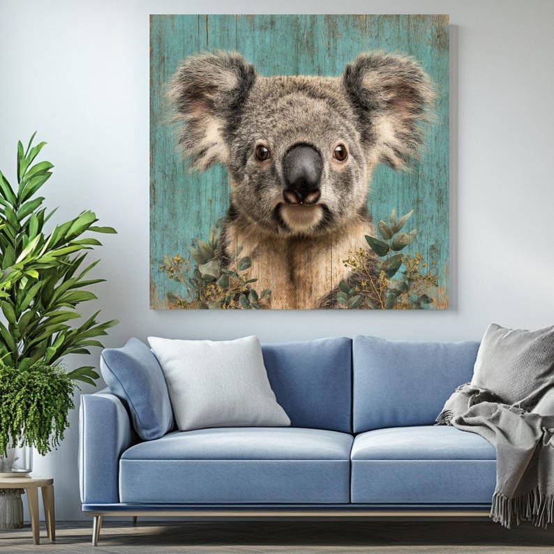 Koala Wall Art, Canvas or Poster, Cute Animal Decor, Kids Room Wall Art, Modern Home Wall Hanging, Living Room Bedroom Decor, Koala Decor - Image 4