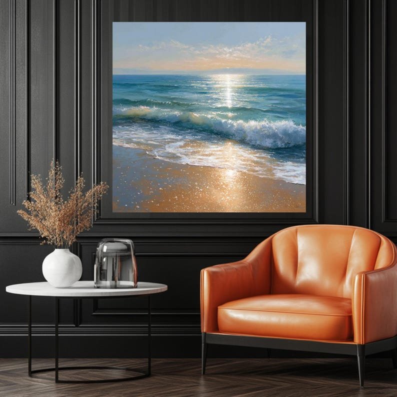 Beach Wall Art, Canvas Or Poster, Coastal Wall Decor, Living Room Decor, Home Decor, Beach House Art, Seascape Painting, Office Art - Image 4