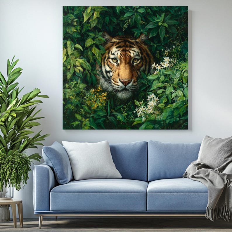 Tiger Wall Art, Canvas Or Poster, Tiger Portrait, Wildlife Wall Hanging, Animal Decor, Living Room Decor, Bedroom Decor, Office Decor - Image 4