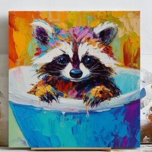 Raccoon Wall Art, Canvas or Poster, Raccoon Wall Decor, Raccoon Home Decor, Bathroom Wall Art, Funny Bathroom Art, Animal Decor, Minimalist