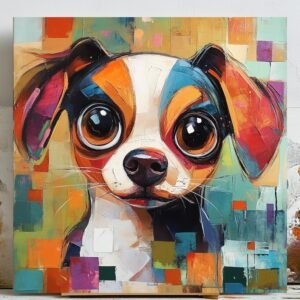 Abstract Dog Portrait: Colorful Modern Art Print