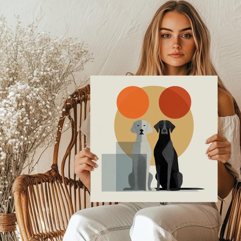 Modern Dog Wall Art, Canvas Or Poster, Modern Decor, Animal Decor, Living Room Decor, Office Decor, Dog Wall Hanging, Dog Art - Image 4