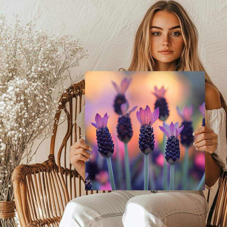Lavender Flower Wall Art, Canvas or Poster, Purple Floral Wall Decor, Botanical Wall Hanging, Gallery Wall Art, Bedroom Wall Art, Home Decor - Image 5