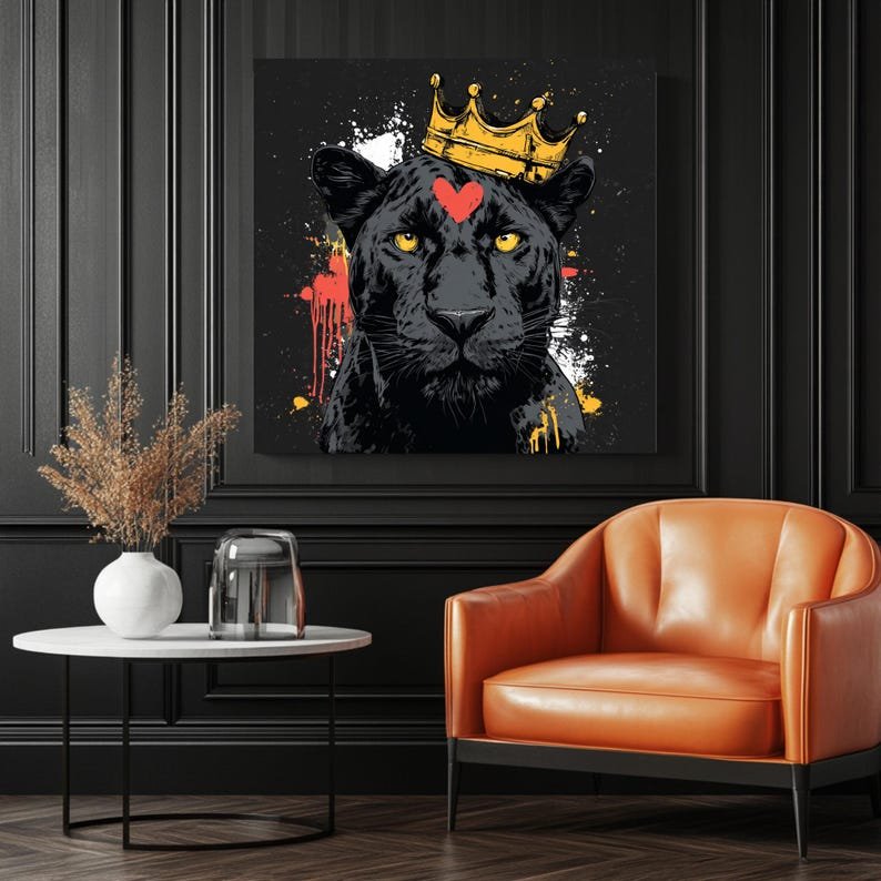 Black Panther Art, Panther Wall Art, Wildlife Lovers, Digital Download, Home Decor, Jungle Animal Print, Canvas or Poster - Image 3