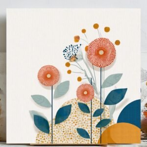 Abstract Floral Wall Art, Canvas or Poster, Dining Room Wall Art, Entryway Wall Art, Hallway Wall Decor, Elegant Flower Wall Hanging