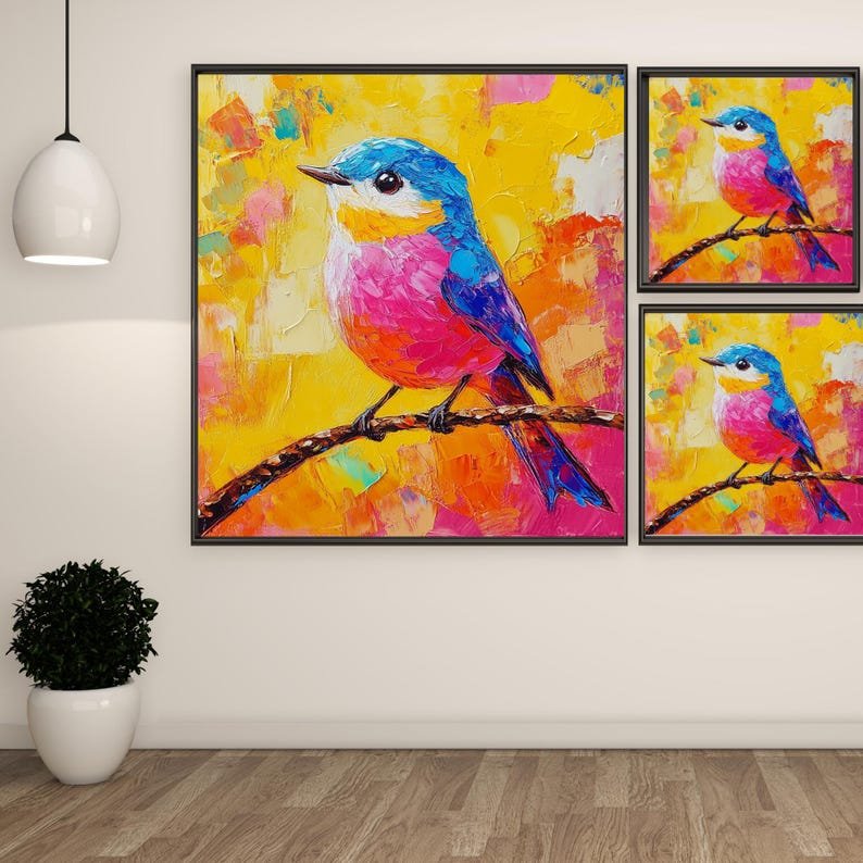 Colorful Bird Art Print: Tropical Boho Wall Decor - Image 2