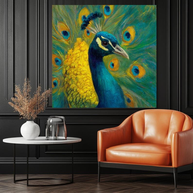 Peacock Wall Art, Canvas Or Poster, Peacock Decor, Peacock Home Decor, Peacock Wall Hanging, Peacock Art, Animal Wall Hanging - Image 4