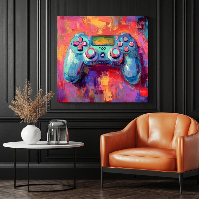 Joystick Wall Art, Canvas or Poster, Game Room Decor, Gaming Wall Art, Video Game Decor, Gamer Room Decor, Retro Gaming Art, Gift for Gamers - Image 3