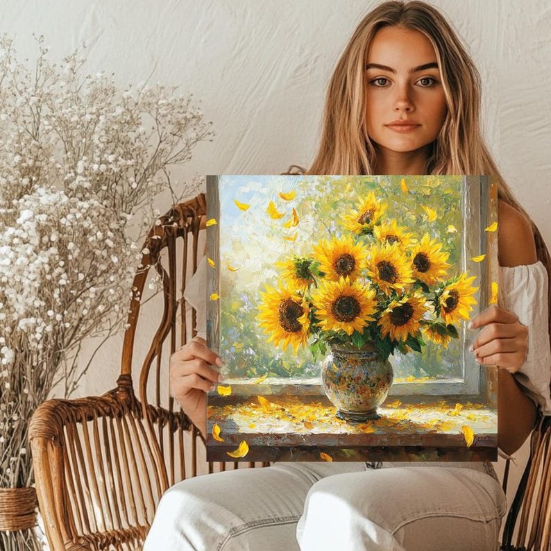 Sunflower Wall Art, Canvas or Poster, Sunflower Wall Decor, Sunflower Home Decor, Floral Wall Art, Living Room Bedroom Art, Nursery Decor - Image 5