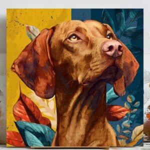 Vizsla Wall Art, Canvas or Poster, Hungarian Vizsla Art, Modern Pet Portrait, Colorful Dog Decor, Dog Lover Gift, Living Room Wall Hanging