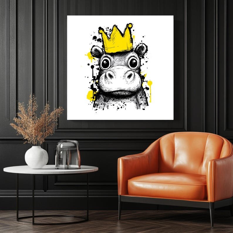 Funny Cow Wall Art, Canvas Or Poster, Quirky Animal Decor, Modern Pop Art Style, Farmhouse Wall Art, Cow Illustration, Animal Wall Hanging - Image 3