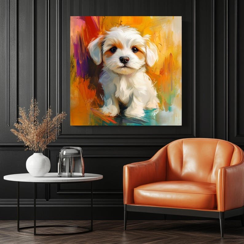 Cute Puppy Wall Art, Canvas Or Poster, Pet Lover Decor, Baby Room Art, Playroom Print, Kids Room Art, Digital Wall Art, Gift For Dog Lovers - Image 3