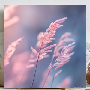 Pink Pampas Wall Art, Canvas Or Poster, Modern Wall Art, Nature Decor, Living Room Decor, Bedroom Decor, Botanical Wall Hanging, Soft Grass