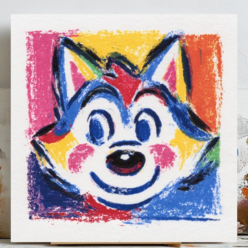 Colorful Cartoon Cat Art, Canvas or Poster, Vibrant Kids Room Decor, Playful Nursery Wall Art, Modern Animal Decor, Pop Art, Cute Cat Gift