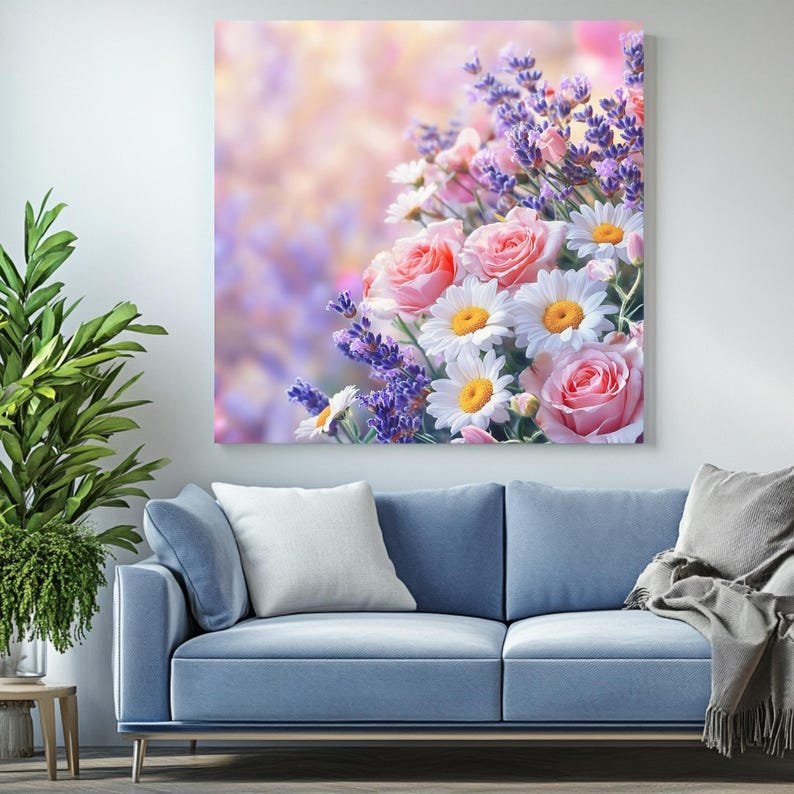 Pastel Floral Wall Art: Rose, Daisy, Lavender Print - Image 4