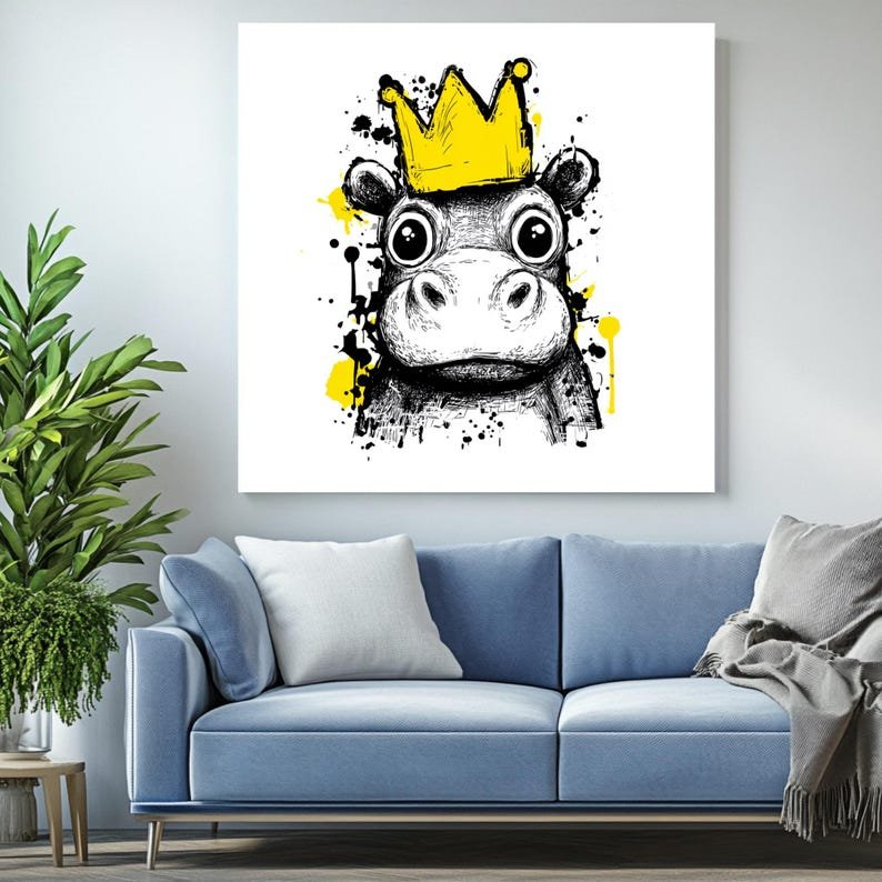 Funny Cow Wall Art, Canvas Or Poster, Quirky Animal Decor, Modern Pop Art Style, Farmhouse Wall Art, Cow Illustration, Animal Wall Hanging - Image 4