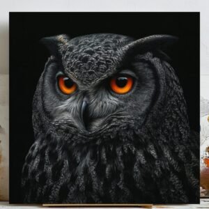 Eurasian Owl Wall Art, Canvas or Poster, Bird Decor, Living Room Decor, Contemporary Art, Home Wall Art, Wildlife Painting, Nature Artwork