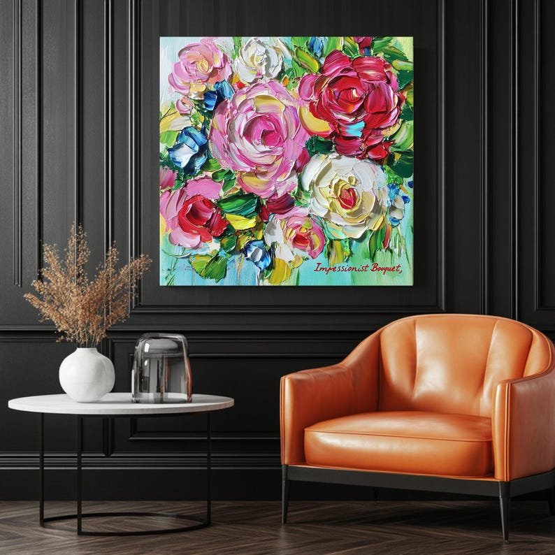 Impasto Flower Art Print: Textured Floral Impressionist Wall Decor - Image 3