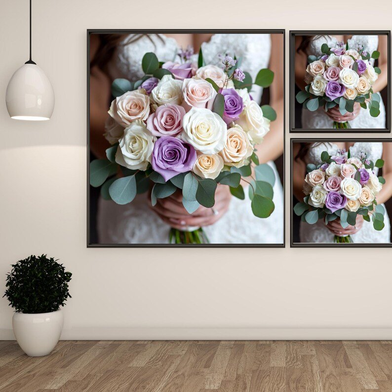 Bridal Bouquet Art Print: Pastel Rose, Wedding Keepsake - Image 2