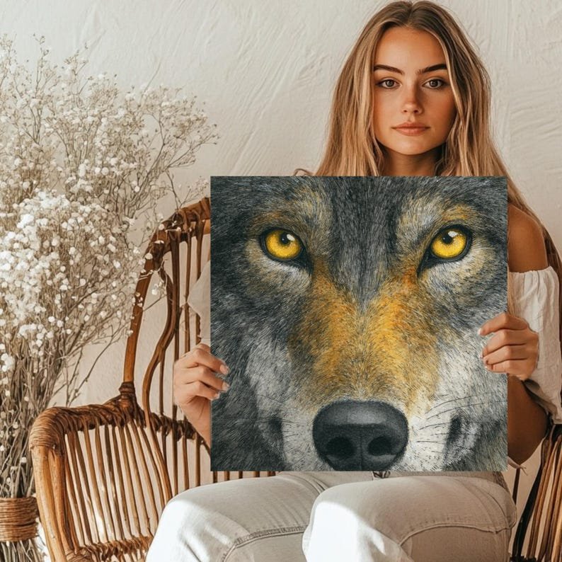 Wolf Portrait Wall Art, Canvas Or Poster, Animal Decor, Modern Decor, Living Room Decor, Office Decor, Wolf Wall Hanging, Wolf Art - Image 5