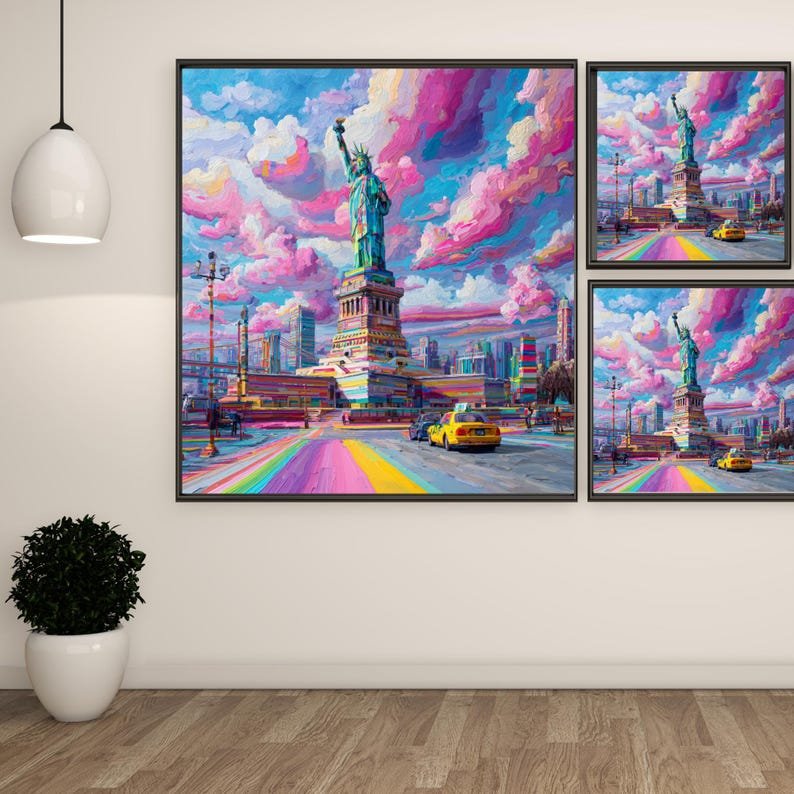 Statue of Liberty Wall Art, Canvas or Poster, City Decor, Living Room Decor, Contemporary Art, Home Wall Art, Whimsical Art, New York Art - Image 2