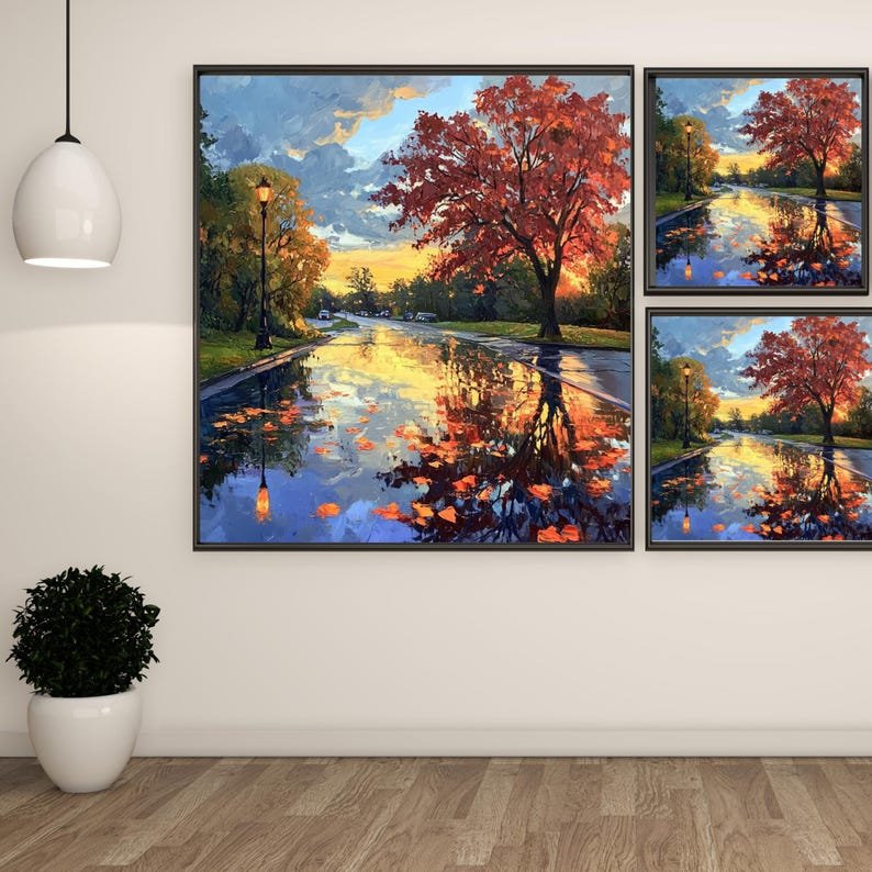 Autumn Wall Art, Canvas or Poster, Fall Wall Decor, Autumn Home Decor, Living Room Decor, Modern Decor, Nature Wall Art, Seasonal Decor - Image 2