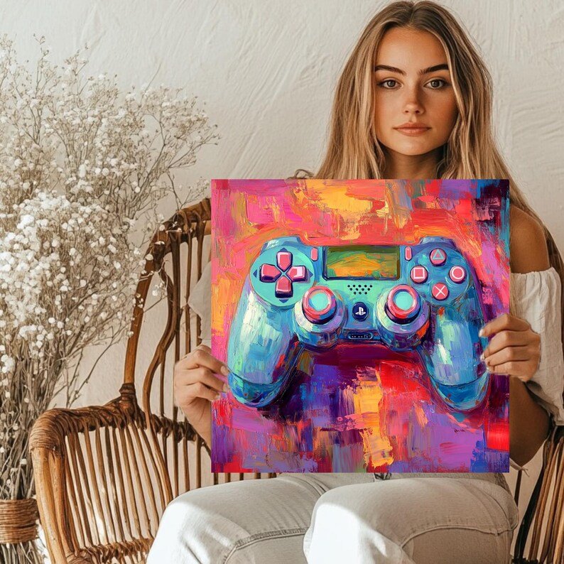 Joystick Wall Art, Canvas or Poster, Game Room Decor, Gaming Wall Art, Video Game Decor, Gamer Room Decor, Retro Gaming Art, Gift for Gamers - Image 5