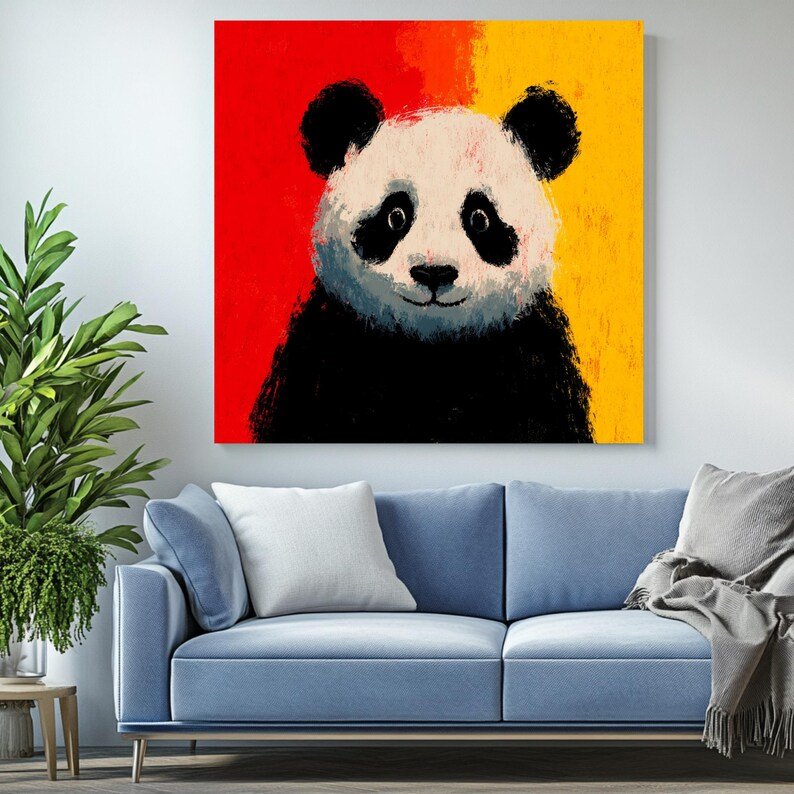 Panda Wall Art, Canvas Or Poster, Cute Panda Print, Nursery Wall Art, Panda Decor, Animal Wall Art, Kids Room Decor, Printable Wall Art - Image 4