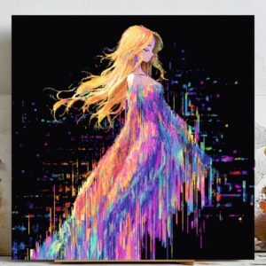 Colorful Girl Wall Art, Poster or Canvas, Vibrant Room Decor, Abstract Girl Art, Modern Feminine Art Print, Playful Art for Girls' Room