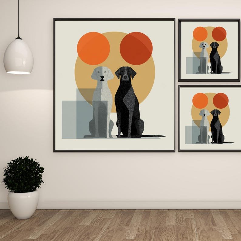 Modern Dog Wall Art, Canvas Or Poster, Modern Decor, Animal Decor, Living Room Decor, Office Decor, Dog Wall Hanging, Dog Art - Image 2