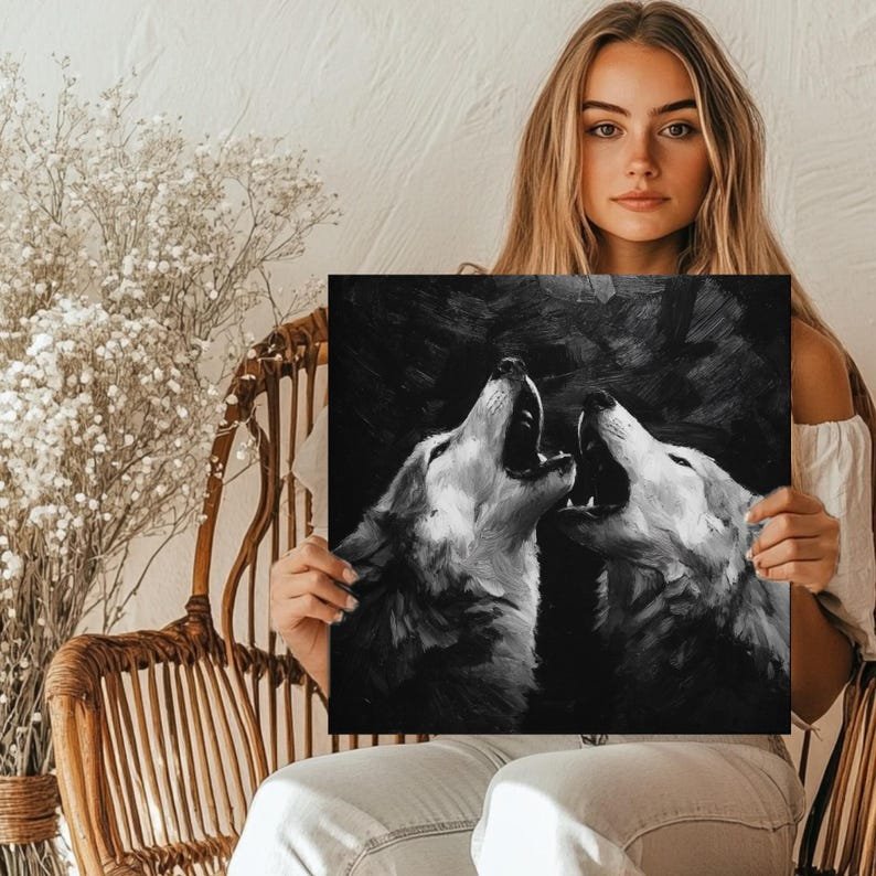 Wolf Wall Art, Canvas or Poster, Animal Wall Art, Printable Wall Art, Wolf Poster, Canvas Wall Art, Woodland Animal Decor, Boho Wall Decor - Image 5