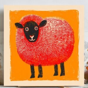 Pink Sheep Wall Art, Canvas Or Poster, Whimsical Animal Decor, Kids Room Nursery Wall Art, Farmhouse Country Home Decor, Pastel Artwork