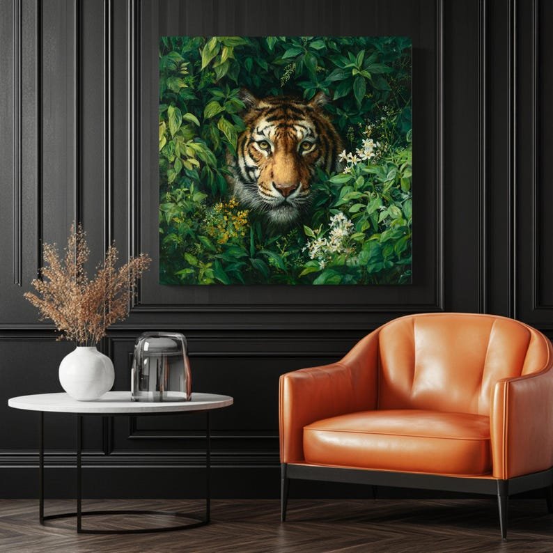 Tiger Wall Art, Canvas Or Poster, Tiger Portrait, Wildlife Wall Hanging, Animal Decor, Living Room Decor, Bedroom Decor, Office Decor - Image 3