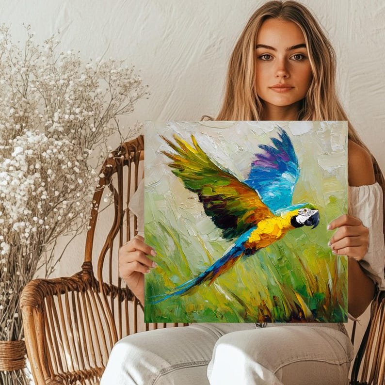 Parrot Wall Art, Canvas or Poster, Macaw Print, Colorful Tropical Bird Decor, Exotic Bird Illustration, Parrot Poster, Printable Wall Art - Image 5