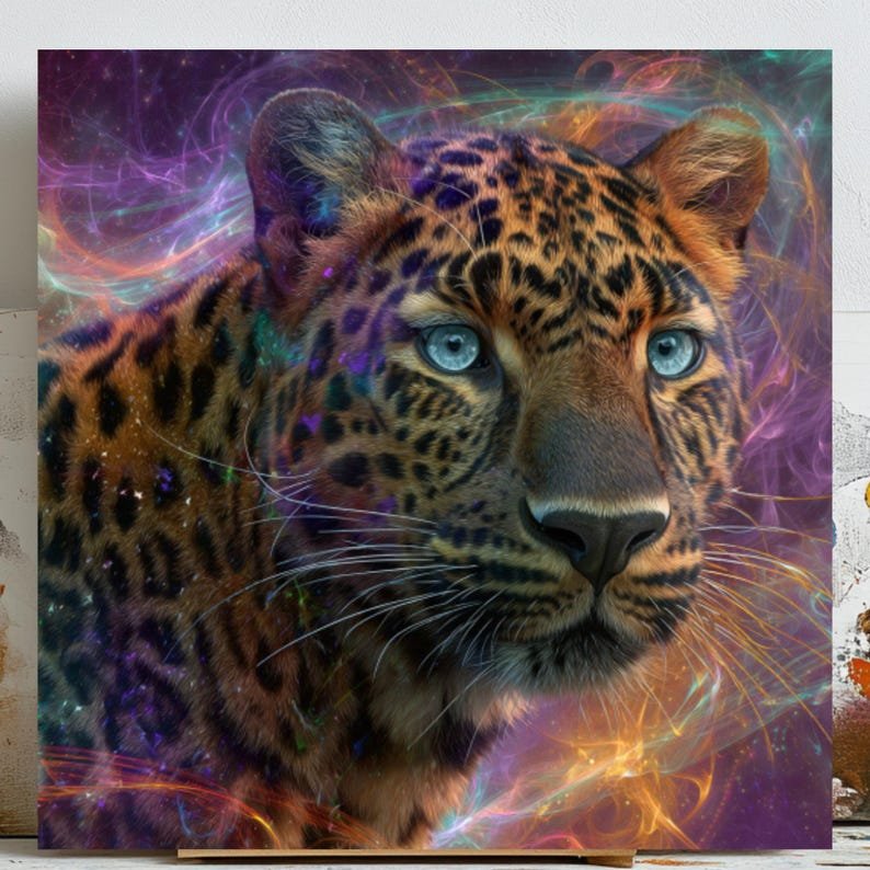 Leopard Wall Art, Canvas or Poster, Animal Wall Art, Living Room Bedroom Entryway Wall Art, Jungle Decor, Wildlife Painting, Tiger Wall Art