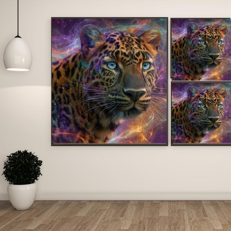 Leopard Wall Art, Canvas or Poster, Animal Wall Art, Living Room Bedroom Entryway Wall Art, Jungle Decor, Wildlife Painting, Tiger Wall Art - Image 2