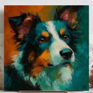 Colorful Dog Wall Art, Canvas Or Poster, Abstract Pet Painting, Modern Animal Decor, Artistic Home Decor, Dog Wall Hanging, Dog Artwork