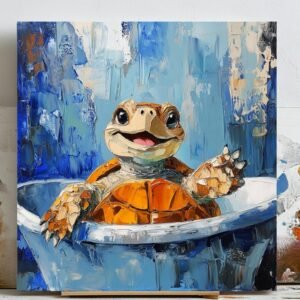 Turtle Wall Art, Canvas Or Poster, Turtle Wall Decor, Turtle Home Decor, Bathroom Wall Art, Sea Turtle Art, Funny Bathroom Print, Home Decor