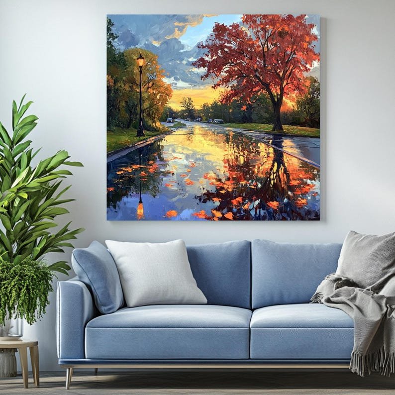 Autumn Wall Art, Canvas or Poster, Fall Wall Decor, Autumn Home Decor, Living Room Decor, Modern Decor, Nature Wall Art, Seasonal Decor - Image 4