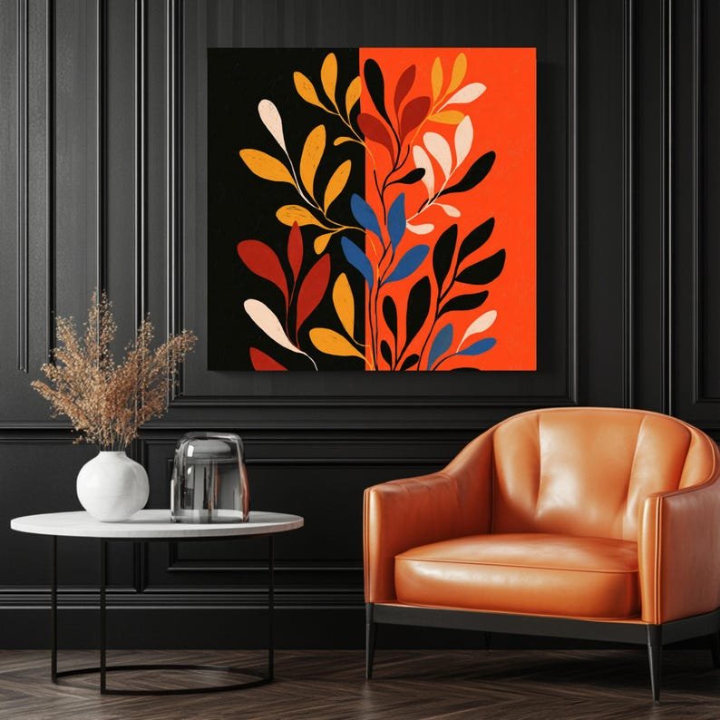 Abstract Leaf Wall Art, Canvas or Poster, Entryway Wall Art, Hallway Wall Art, Kitchen Wall Art, Nursery Wall Art, Botanical Art, Home Decor - Image 3