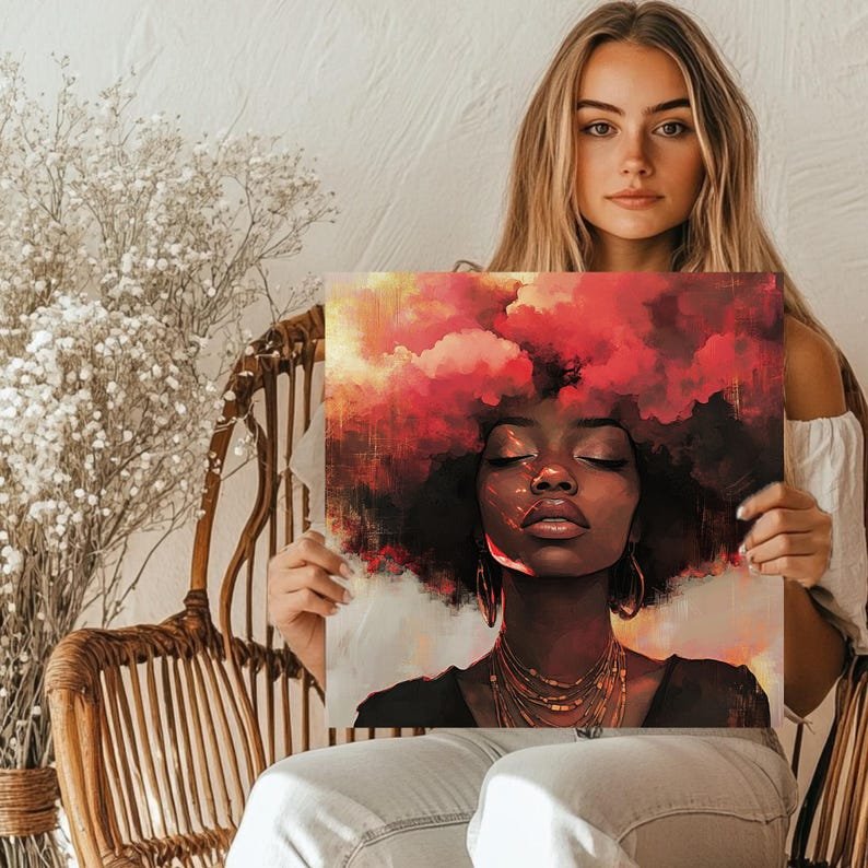 Black Woman Wall Art, Poster Or Canvas, Afrocentric Home Decor, African American Art, Melanin Art, Black Art, Empowerment Wall Art - Image 5