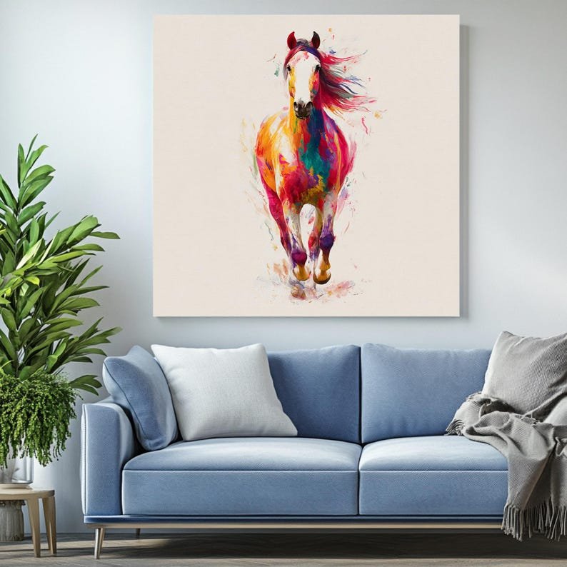 Horse Wall Art, Canvas Or Poster, Farmhouse Decor, Modern Wall Art, Horse Poster, Animal Wall Decor, Large Wall Art, Living Room Accent - Image 4