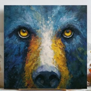 Black Bear Wall Decor, Canvas Or Poster, Bear Themed Decor, Animal Artwork, Black Bear Gallery, Living Room Decor, Kids Art, Bear Wall Hang