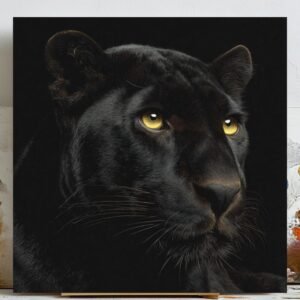 Black Panther Wall Art, Canvas Or Poster, Panther Portrait, Animal Wall Hanging, Wildlife Decor, Living Room Bedroom Decor, Woodland Animal
