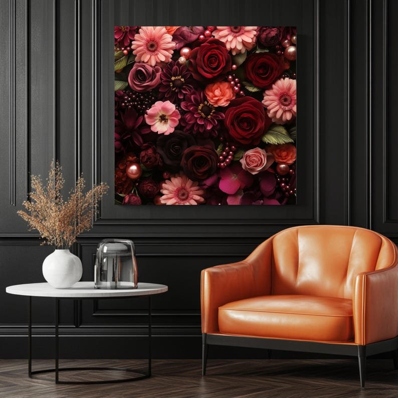 Red Rose Floral Print: Romantic Botanical Wall Art - Image 3