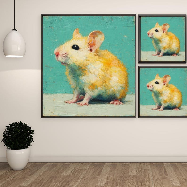 Mouse Wall Art, Canvas Or Poster, Cute Animal Print, Kids Room Decor, Nursery Wall Art, Unique Mouse Gift, Home Decor, Rat Gift - Image 2