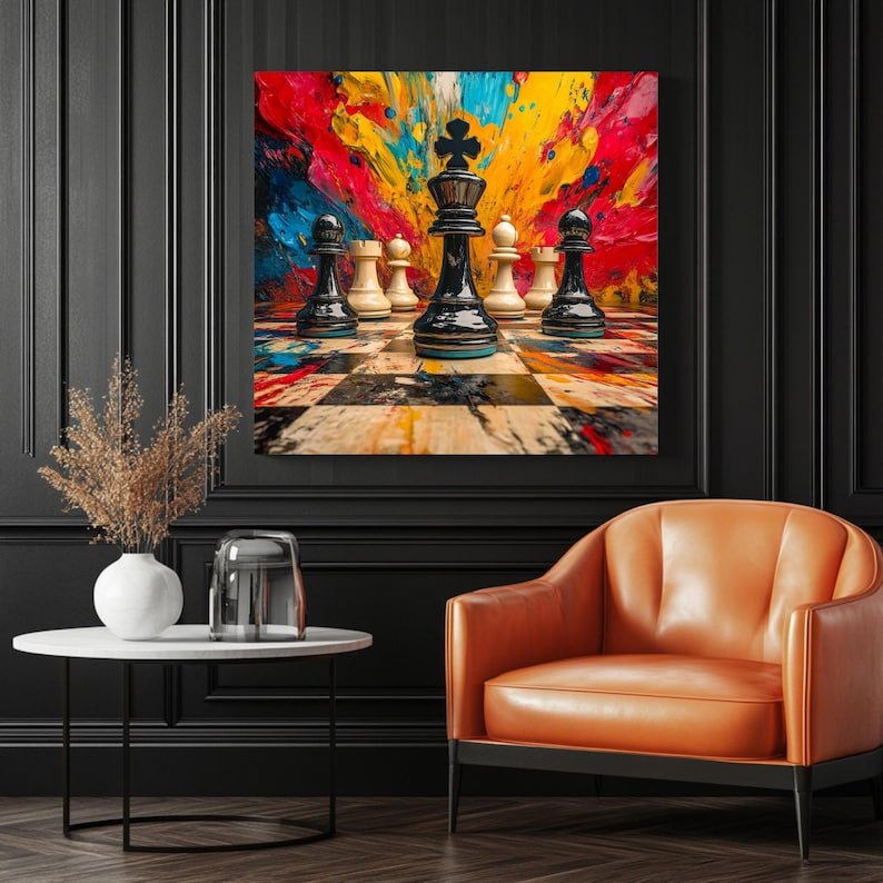 Chess Wall Art Poster or Canvas, Chess Decor, Chess Art Print, Chess Game Art, Chess Room Decor, Chess Lover Gift, Checkmate Art, Home Decor - Image 3