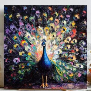 Colorful Peacock Wall Art, Canvas Or Poster, Vibrant Animal Artwork, Modern Wall Decor, Living Room Wall Art, Home Decor, Bedroom Wall Art